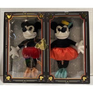 DISNEY LIMITED RELEASE Charlotte Clark RETRO Mickey & Minnie Mouse Plush Set NIB